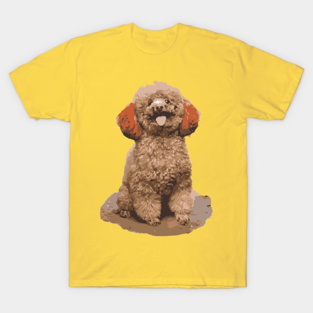 the dog sits on the ground - vector image T-Shirt by ngoclucbkhn